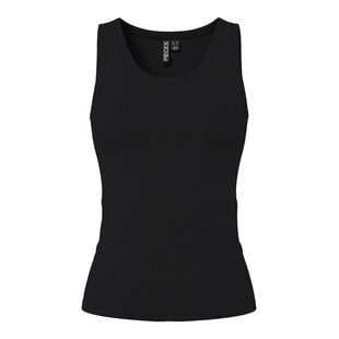 PIECES Ladies Tanktop Rib PCMAY Round Neck Solid Black