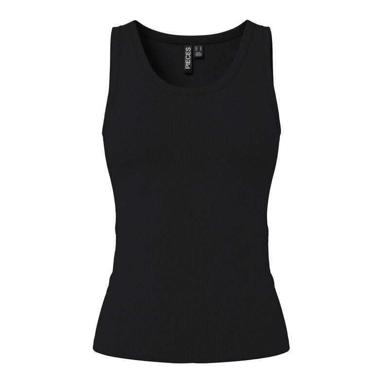 PIECES PIECES Ladies Tanktop Rib PCMAY Round Neck Solid Black