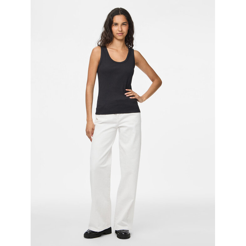 PIECES PIECES Ladies Tanktop Rib PCMAY Round Neck Solid Black