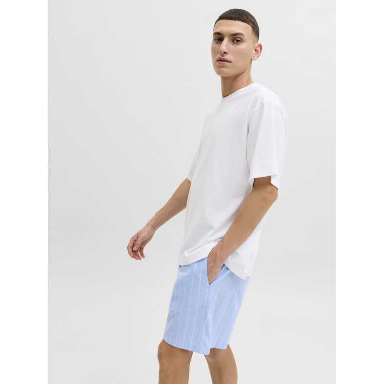 Jack & Jones Jack & Jones Heren Korte Shortama Pyjamaset JACFLORENCE Wit/Lichtblauw