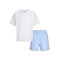 Jack & Jones Jack & Jones Men's Short Shortama Pyjama Set JACFLORENCE White/Light Blue