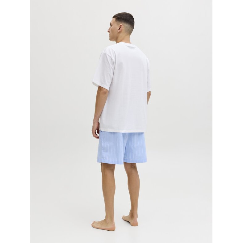 Jack & Jones Jack & Jones Heren Korte Shortama Pyjamaset JACFLORENCE Wit/Lichtblauw
