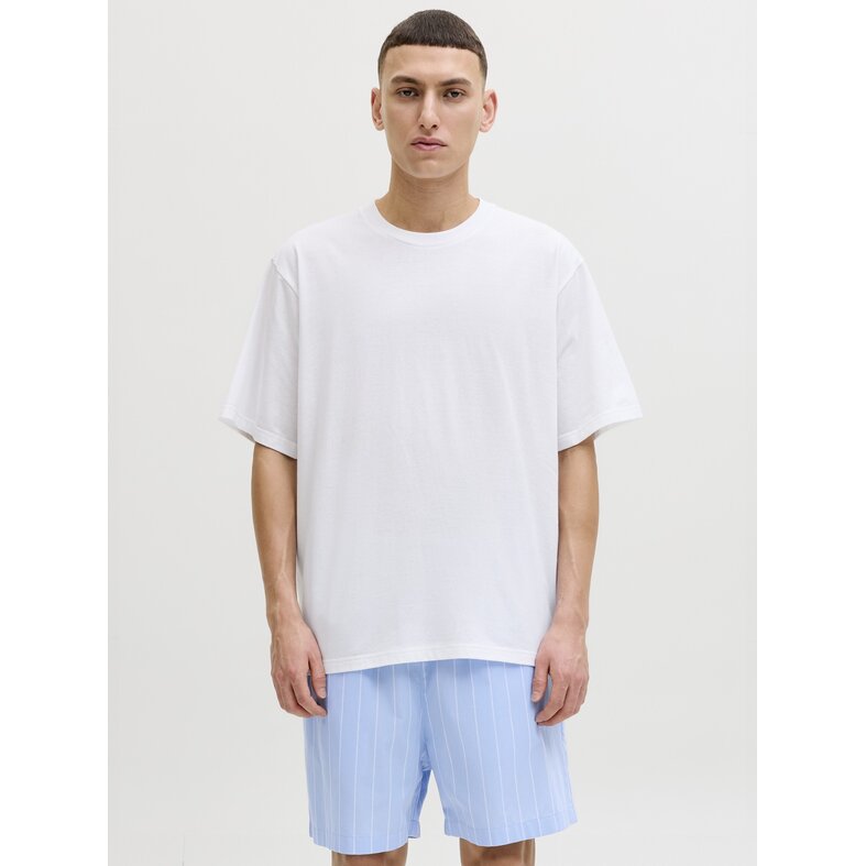 Jack & Jones Jack & Jones Heren Korte Shortama Pyjamaset JACFLORENCE Wit/Lichtblauw