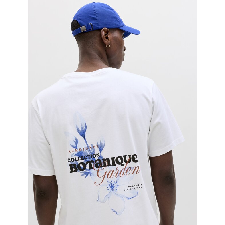 Jack & Jones Jack & Jones Heren Backprint T-Shirt JJBALI Gebloemd Wit