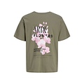 Jack & Jones Jack & Jones Heren Backprint T-Shirt JJBALI Gebloemd Groen