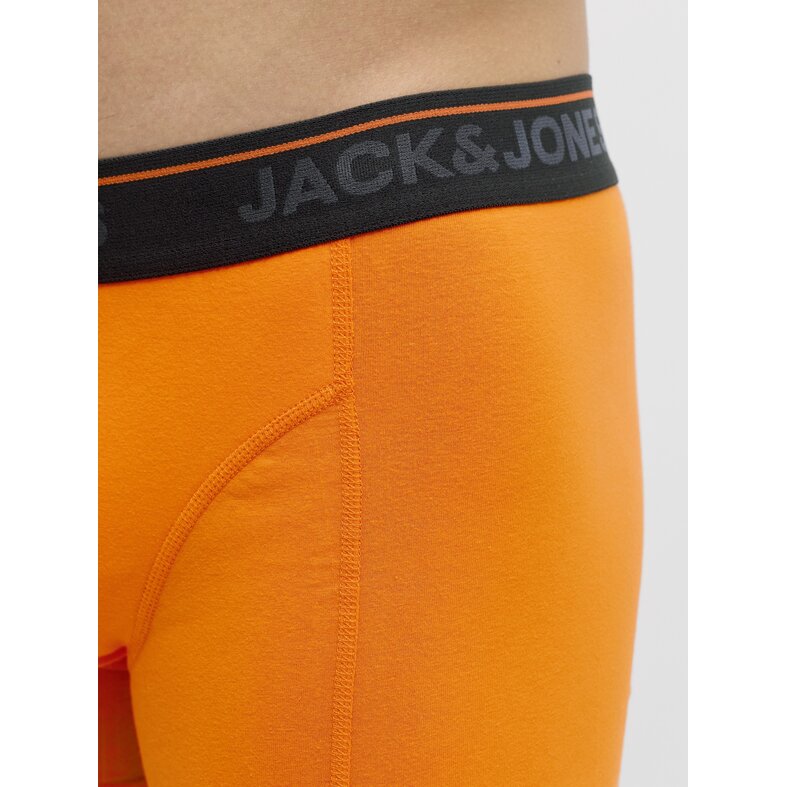 Jack & Jones Jack & Jones Heren Plus Size Boxershorts Trunks JACTHEODORE 3-Pack Effen Oranje/Blauw/Zwart