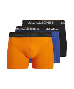 Jack & Jones Men's Plus Size Boxer Shorts Trunks JACTHEODORE 3-Pack Solid Orange/Blue/Black