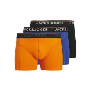 Jack & Jones Men's Plus Size Boxer Shorts Trunks JACTHEODORE 3-Pack Solid Orange/Blue/Black