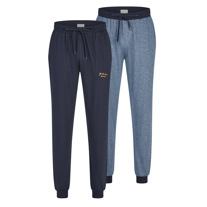 Phil & Co Phil & Co Heren Lange Pyjamabroeken 2-Pack Donkerblauw