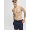 JJ REBEL JJ REBEL Men's Swim Short JREBBENJAMIN Colorblock Dark Blue/Hot Coral/White