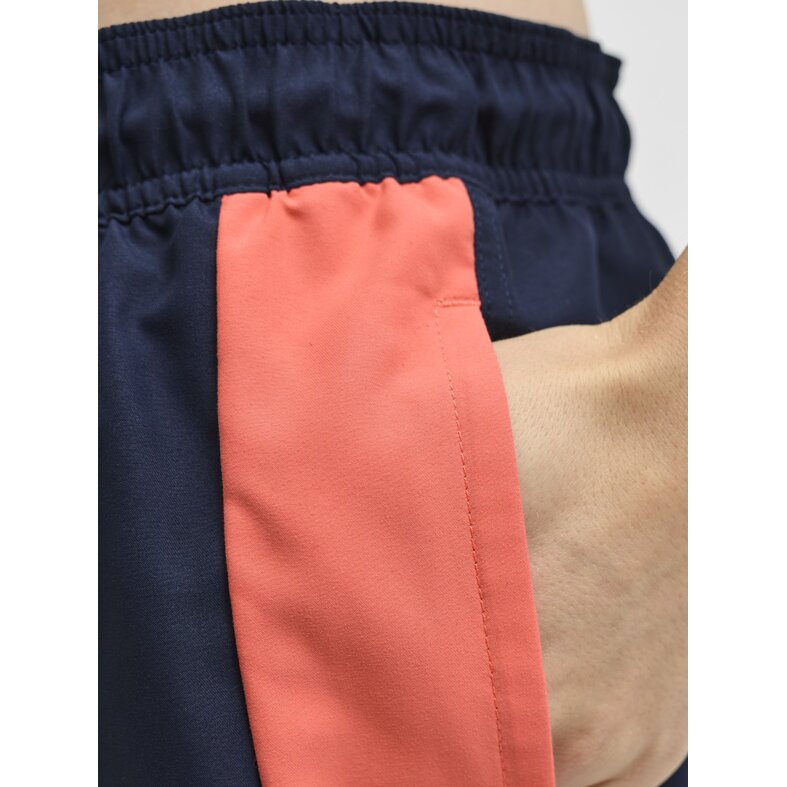 JJ REBEL JJ REBEL Heren Zwemshort JREBBENJAMIN Colorblock Donkerblauw/Hot Coral/Wit