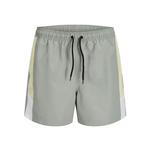 JJ REBEL Heren Zwemshort JREBBENJAMIN Colorblock Grijs/Geel/Wit
