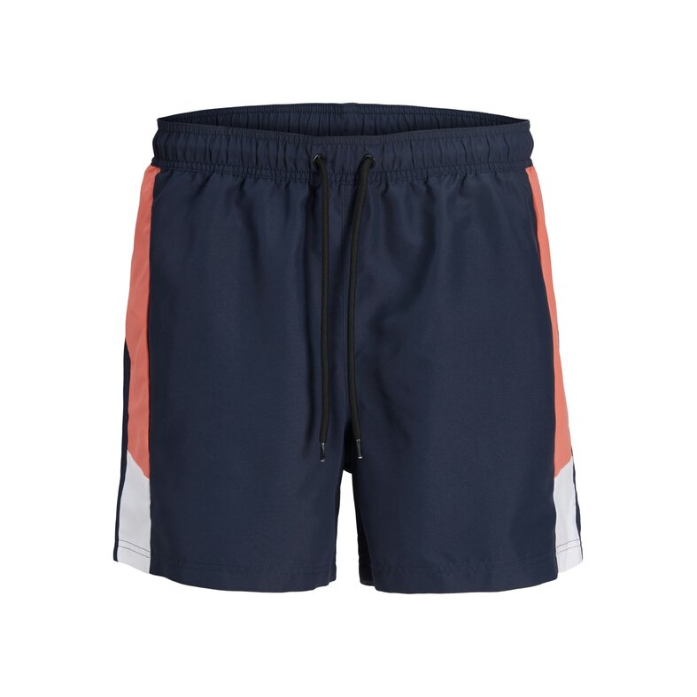 JJ REBEL JJ REBEL Heren Zwemshort JREBBENJAMIN Colorblock Donkerblauw/Hot Coral/Wit
