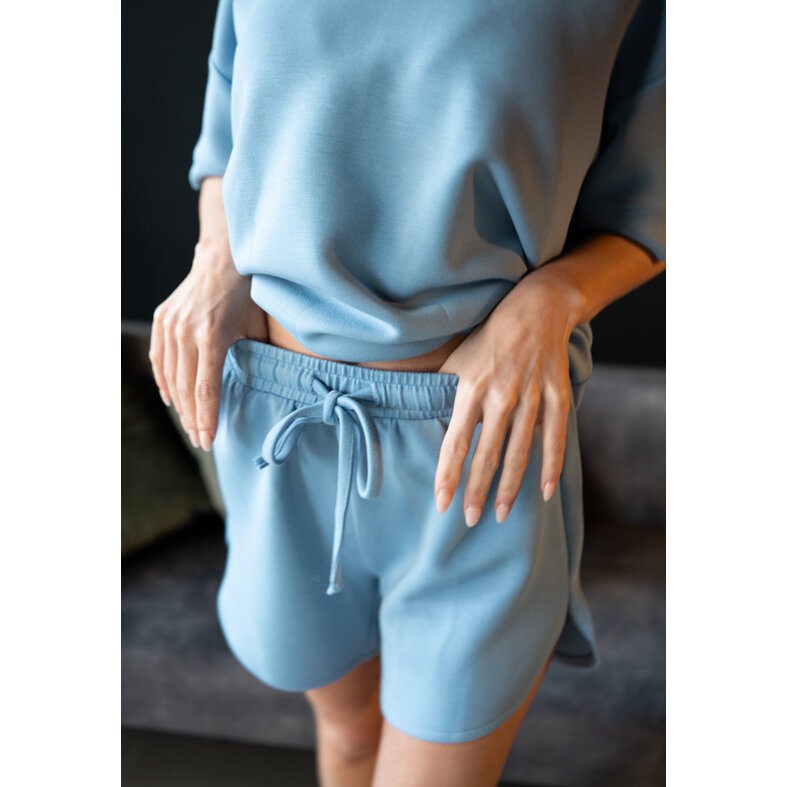 By Louise By Louise Ladies Short House Suit Modal Blue