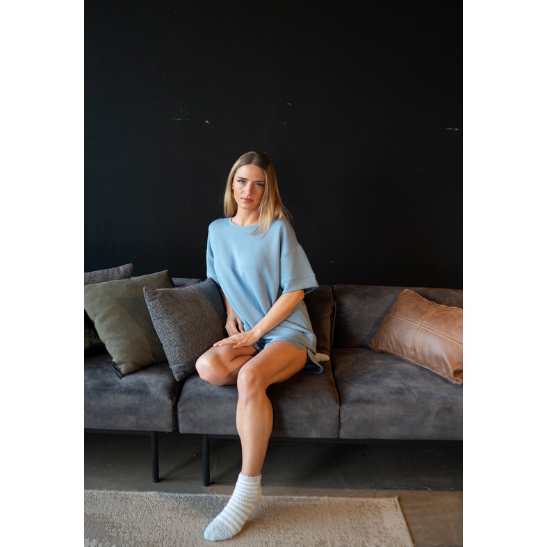 By Louise By Louise Ladies Short House Suit Modal Blue