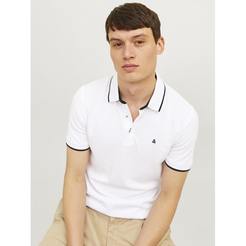 Jack & Jones Jack & Jones Men's Polo JJEPAULOS 2-Pack Plain White/Blue