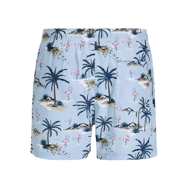 Jack & Jones Jack & Jones Men's Swim Short JPSTMAUI VIBES Light Blue Flamingo/Palm Print