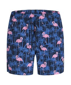 Jack & Jones Men's Swim Short JPSTMAUI VIBES Dark Blue Flamingo/Palm Print