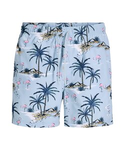 Jack & Jones Heren Zwemshort JPSTMAUI VIBES Lichtblauw Flamingo/Palm Print