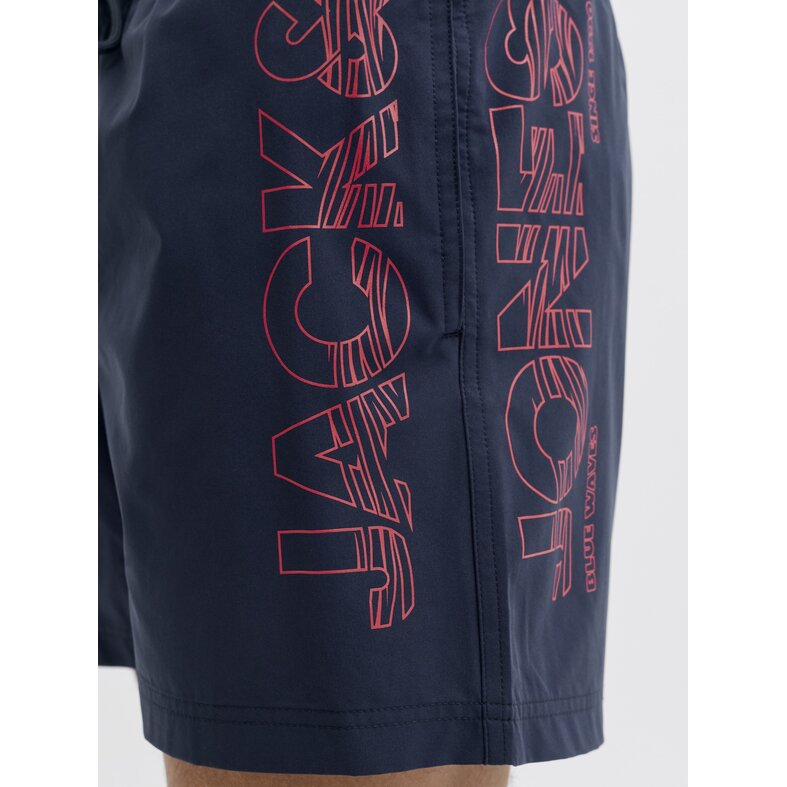 Jack & Jones Jack & Jones Heren Zwemshort JPSTMAUI WAVE Logo Effen Donkerblauw