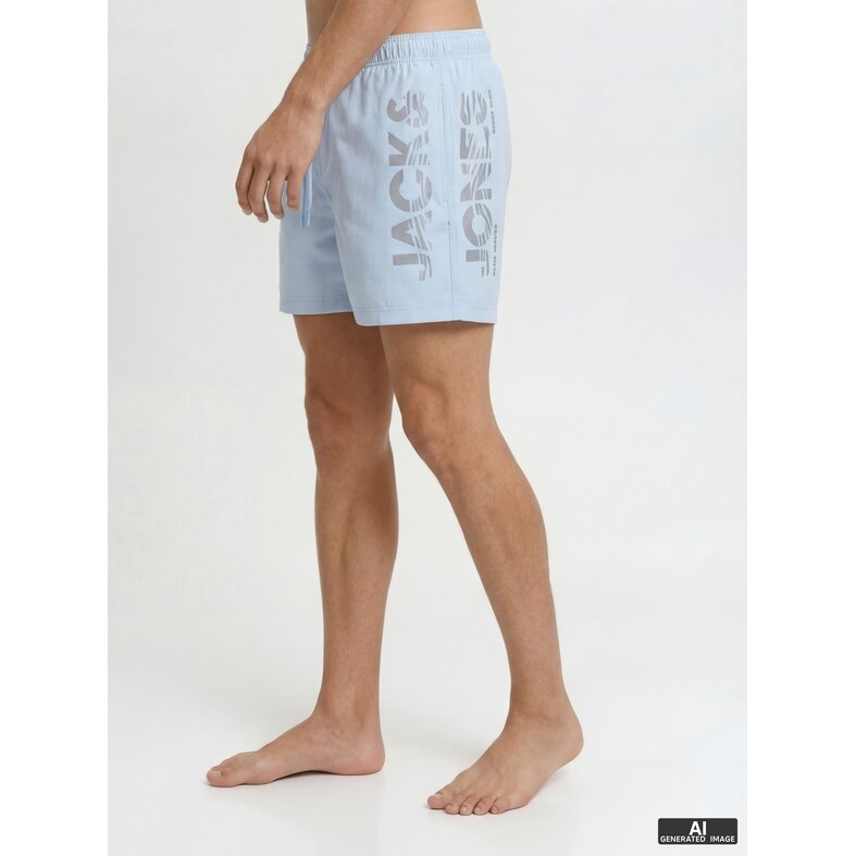 Jack & Jones Jack & Jones Heren Zwemshort JPSTMAUI WAVE Logo Effen Lichtblauw