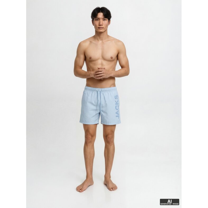 Jack & Jones Jack & Jones Heren Zwemshort JPSTMAUI WAVE Logo Effen Lichtblauw
