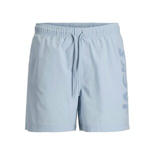 Jack & Jones Heren Zwemshort JPSTMAUI WAVE Logo Effen Lichtblauw