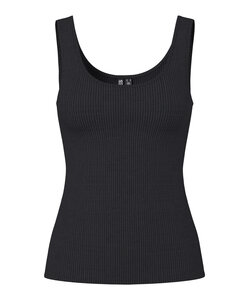 PIECES Dames Tanktop Rib PCKITTE Ronde Hals Effen Zwart