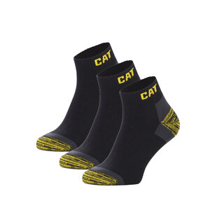 CAT Premium Ankle Socks Men's Work Sneakers 3-pair Short Work Socks Black