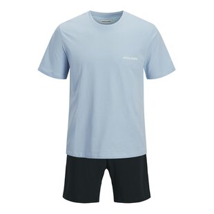 Jack & Jones Men's Short Shortama Pyjama Set JACEVEREST Light Blue/Dark Blue