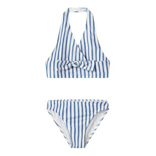 Name It Girls Bikini Set Bow NKFZIPPA Striped Blue