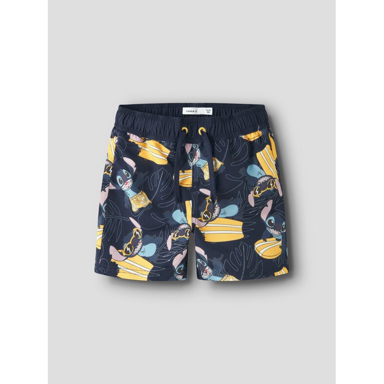 Name It Name It Boys Long Swim Short NMMMOURITZ Stitch Surf Print Dark Blue