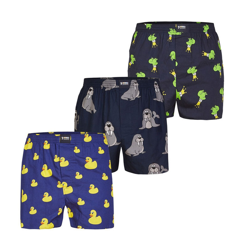 Happy Shorts Happy Shorts Wijde Boxershorts Heren Met Print 3-Pack