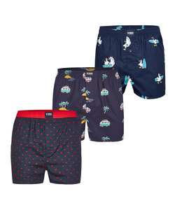 Happy Shorts Wide Boxer Shorts Men With Print 3-Pack