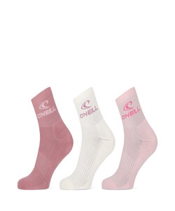 O'Neill Sportsokken Unisex Quarter 3-Pack Roze/Wit