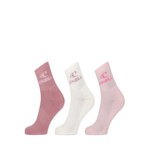 O'Neill Sports Socks Unisex Quarter 3-Pack Pink/White