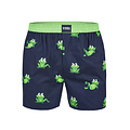 Happy Shorts Happy Shorts X Men's Wide Boxer Shorts With Inner Briefs Frog Print