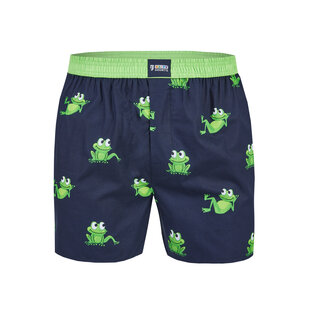 Happy Shorts X Men's Wide Boxer Shorts With Inner Briefs Frog Print
