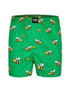 Happy Shorts X Men's Wide Boxer Shorts With Inner Briefs Bee Print
