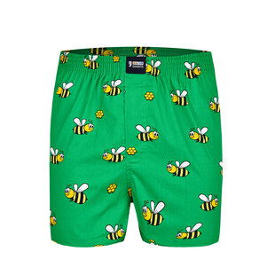 Happy Shorts X Men's Wide Boxer Shorts With Inner Briefs Bee Print