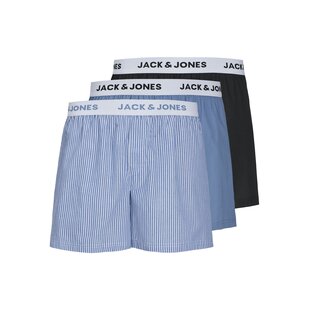 Jack & Jones Heren Plus Size Wijde Boxershorts Geweven JACTOKYO 3-Pack Blauw/Zwart