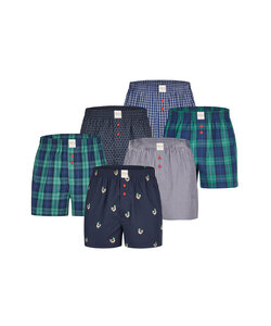 Phil & Co Wijde Boxershorts Heren Geweven Katoen Multipack 6-Pack