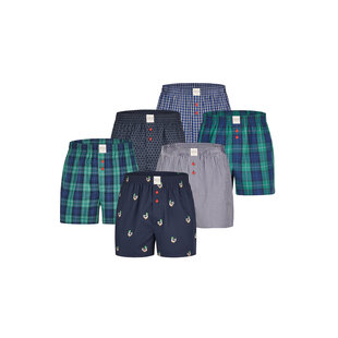 Phil & Co Wijde Boxershorts Heren Geweven Katoen Multipack 6-Pack