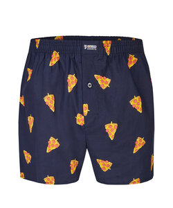 Happy Shorts X Heren Wijde Boxershort Met Binnenbroek Pizza Print