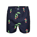 Happy Shorts Happy Shorts X Heren Wijde Boxershort Met Binnenbroek Cactus Print