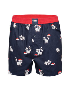 Happy Shorts X Heren Wijde Boxershort Met Binnenbroek Kerst Wasbeer Print