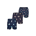 Happy Shorts Happy Shorts X Heren Wijde Boxershort Met Binnenbroek Surfende Zeemeeuw/Ezel/Luiaard Print 3-Pack