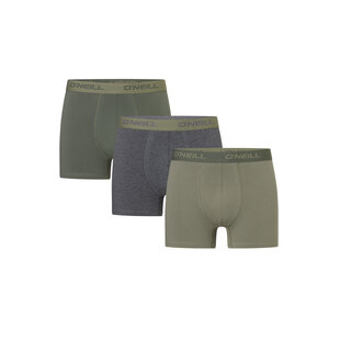 O'Neill Men's Boxer Shorts Trunks Solid 3-Pack Green/Black