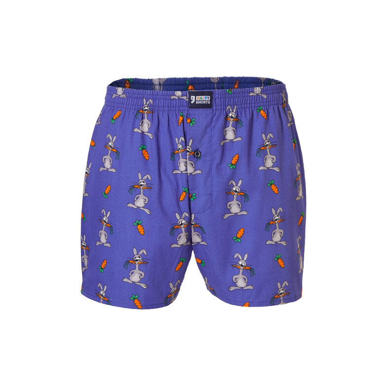Happy Shorts Happy Shorts X Men's Wide Boxer Shorts With Inner Briefs Hare Print