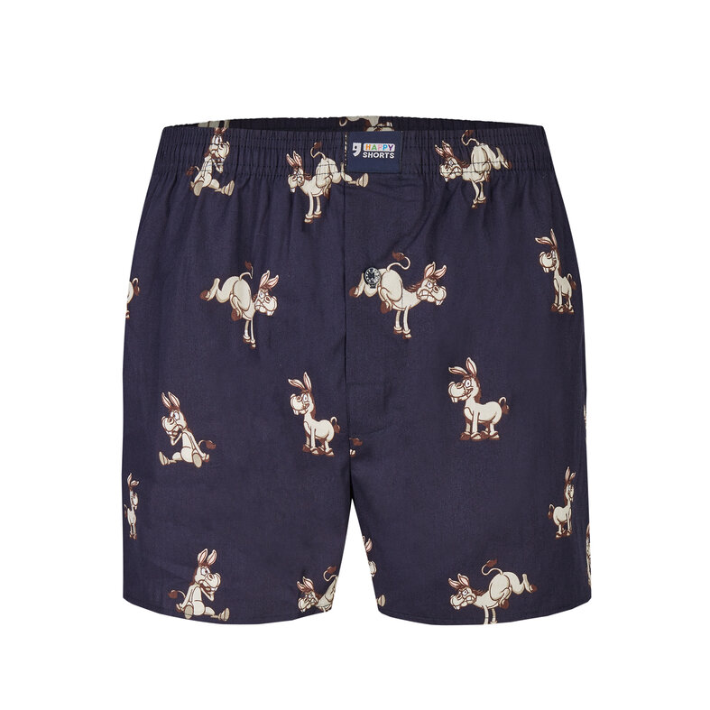 Happy Shorts Happy Shorts X Heren Wijde Boxershort Met Binnenbroek Ezel Print